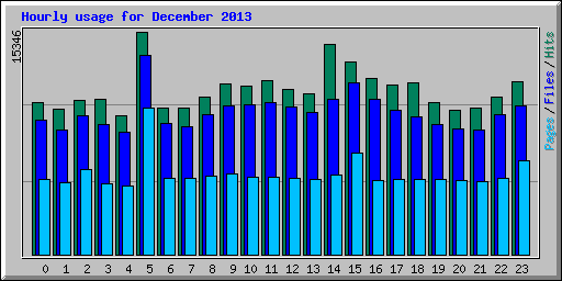 Hourly usage for December 2013
